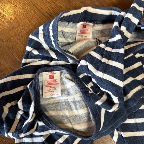 Navy and White Striped Nautical Pajamas for boy or girl - Picture 2 of 2